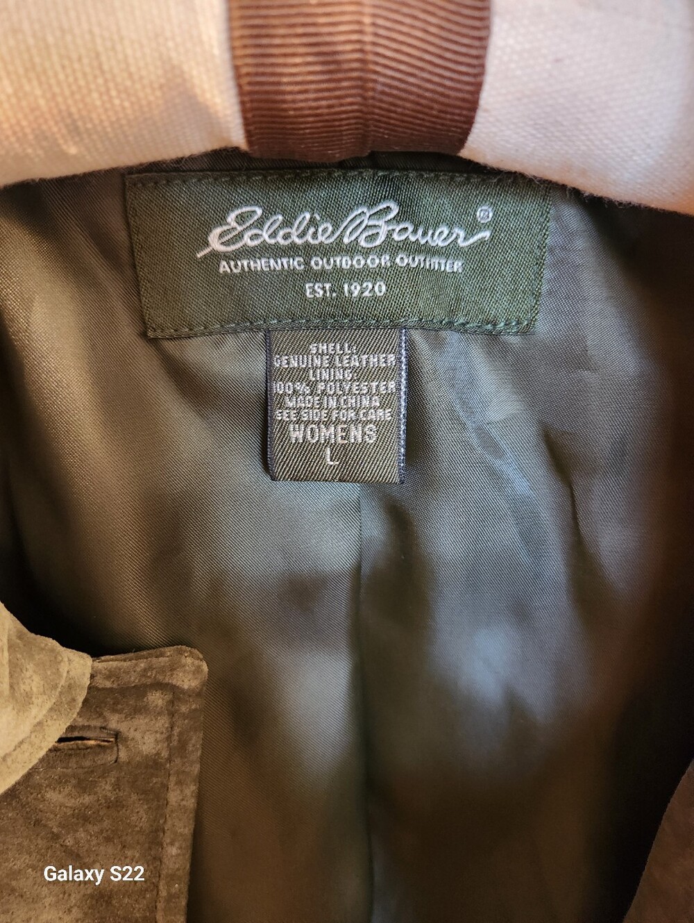 Eddie Bauer Olive Green Suede Blazer